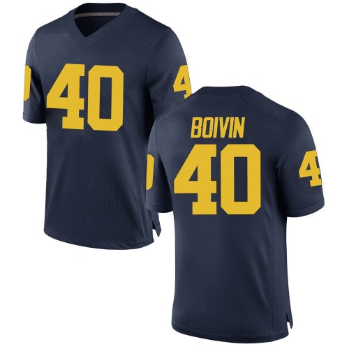 Christian Boivin Michigan Wolverines Men's NCAA #40 Navy Game Brand Jordan College Stitched Football Jersey PUD5154HM